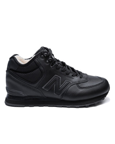 Кросівки New Balance 574 Black Winter С МЕХОМ Чорний