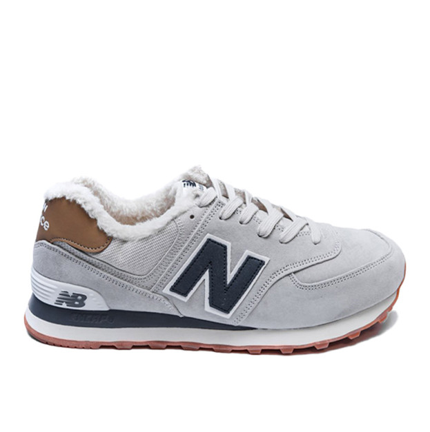 New Balance 574 Grey Navi Winter С МЕХОМ