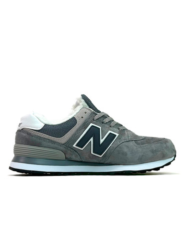 Кросівки New Balance 574 Dark Grey Winter С МЕХОМ Сірий
