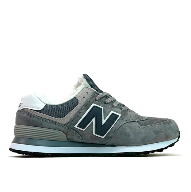 New Balance 574 Dark Grey Winter С МЕХОМ