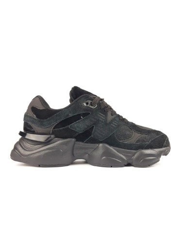 Кросівки New Balance 9060 Black Winter С МЕХОМ Чорний