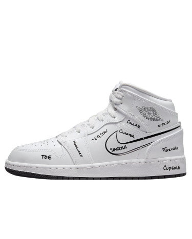 Кросівки Jordan Retro 1 White Reflective DQ1864-100 Чорний/білий