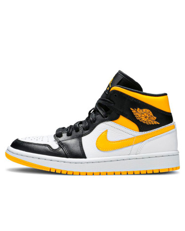 Sneakers Jordan 1 Mid White Laser Orange Black CV5276-107 Multicolored