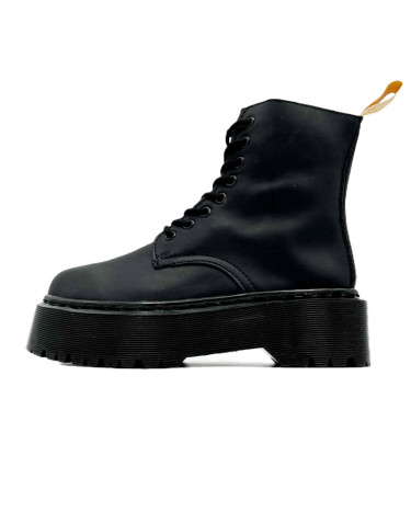 Черевики Dr. Martens Jadon Smooth Leather Platform Boots Triple Black Termo Zip С ФЛИСОМ Чорний