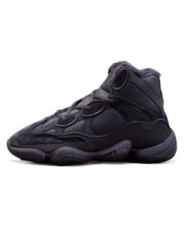 Кросівки Adidas Yeezy Boost 500 High Black Winter С МЕХОМ Чорний