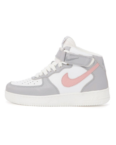 Sneakers Nike Air Force 1 High Grey Pink Winter С МЕХОМ White/gray