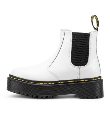 Черевики Dr. Martens 2976 Smooth Leather Platform Chelsea Boots З ХУТРОМ Чорний/білий
