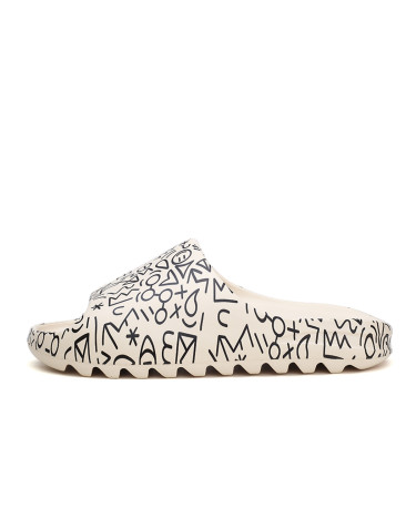 В'єтнамки та шльопанці Adidas Yeezy Slide Bone Graffiti Бежевий
