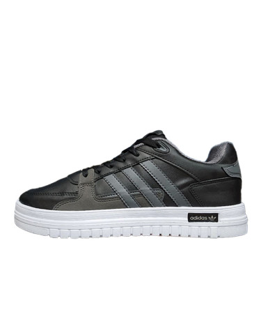 Leather Sneakers Black White