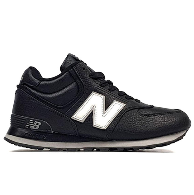 New Balance 574 Black White Winter С МЕХОМ