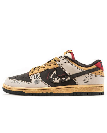 Sneakers Nike SB Dunk Low x Stussy 40th Brown Grey Beige Multicolored