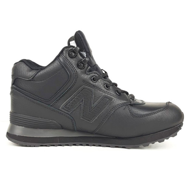 New Balance 574 Black Leather Winter С МЕХОМ