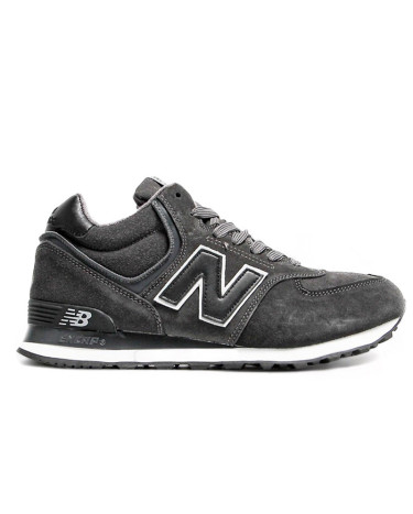 Кросівки New Balance 574 High Grey Black White Winter С МЕХОМ Сірий