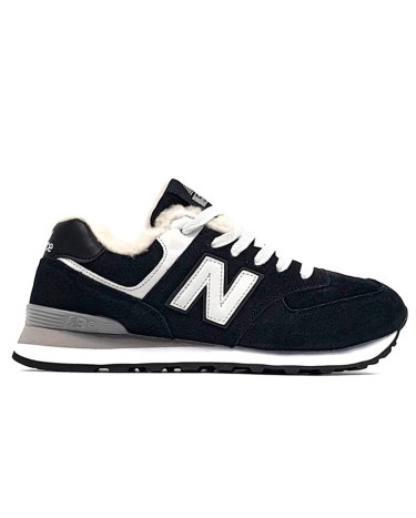 Sneakers New Balance 574 White Black Winter С МЕХОМ Black/white