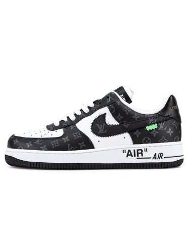 Кроссовки Nike Air Force 1 Low x Louis Vuitton By Virgil Abloh White Black Черный/белый