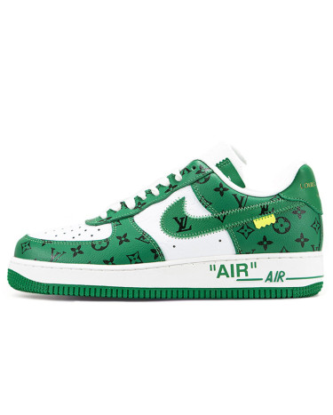 Кроссовки Nike Air Force 1 Low x Louis Vuitton By Virgil Abloh White Green Белый/зеленый