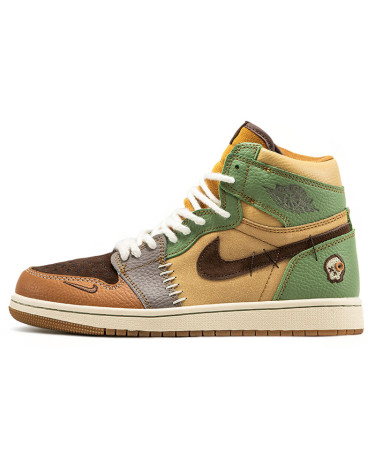 Sneakers Jordan 1 x Zion Williamson Voodoo Yellow Green Brown Multicolored