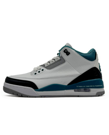 Кроссовки Jordan 3 Retro White Blue Black Серый