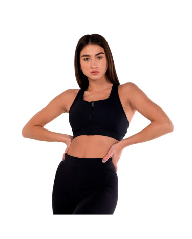 Спортивная одежда Топ Nike NK DF SWSH ZIP FRONT BRA DD1205-010 Черный