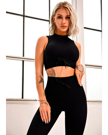 Sportswear Топ Спортивний Чорний в Рубчик Black