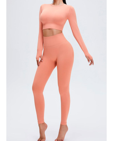 Sportswear Комплект Легінси з Push-Up Ефектом + Рашгард Персиковий Pink