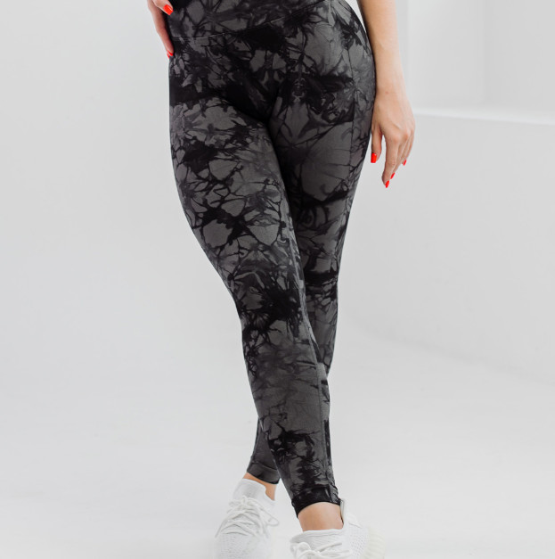 Легінси Сіро Чорні з Push-Up Ефектом