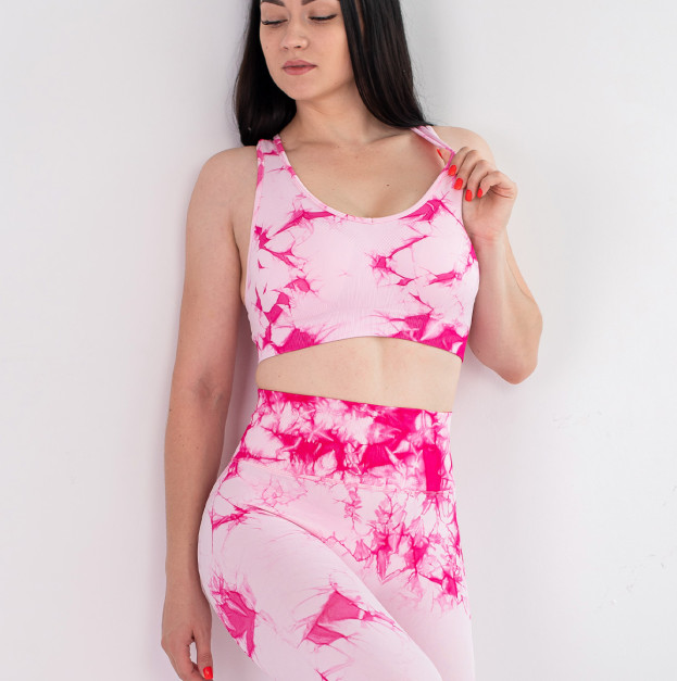 Топ Спортивний Біло Рожевий