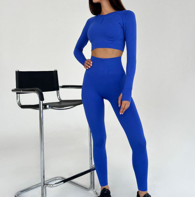 Комплект Легінси з Push-Up Ефектом + Рашгард Синій