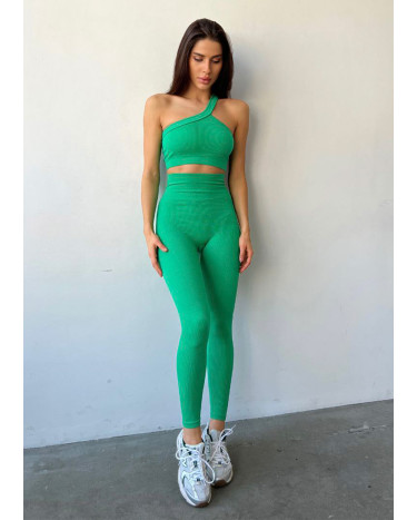 Sportswear Легінси Зелені в Рубчик з Push-Up Ефектом Green