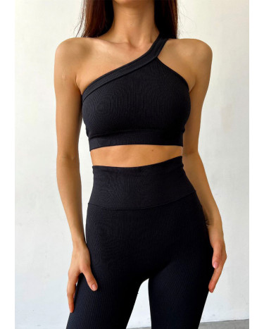 Sportswear Топ Спортивний Чорний в Рубчик Black