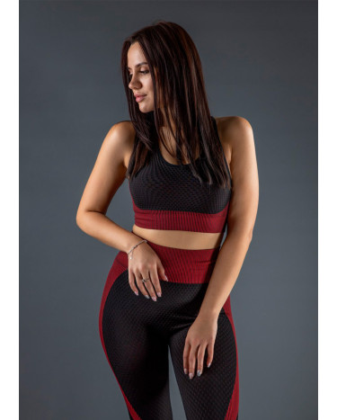 Sportswear Топ Спортивний Чорно Бордовий з Візерунком Burgundy