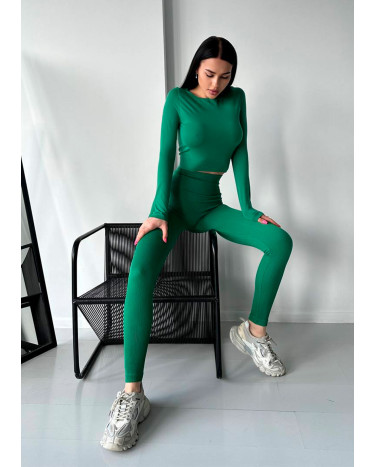 Sportswear Легінси Зелені в Рубчик з Push-Up Ефектом Green