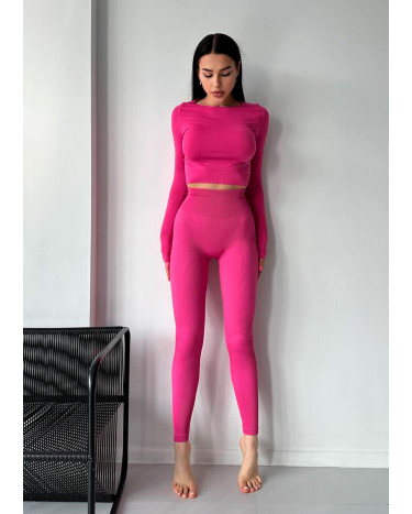 Sportswear Легінси Рожеві в Рубчик з Push-Up Ефектом Pink