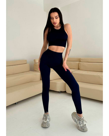 Sportswear Легінси Темно Сині в Рубчик з Push-Up Ефектом Blue