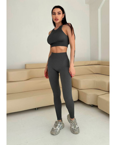 Sportswear Легінси Сірі в Рубчик з Push-Up Ефектом Grey