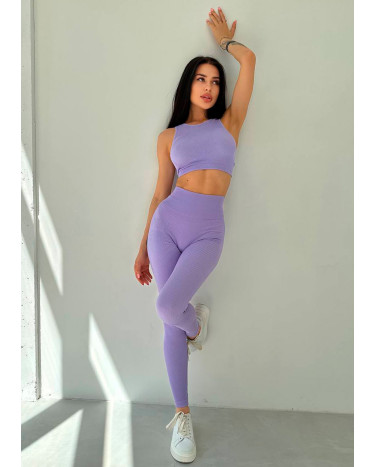 Sportswear Легінси Лавандові в Рубчик з Push-Up Ефектом Violet