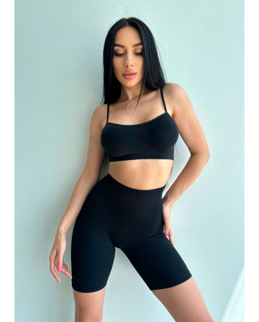 Shorts Велосипедки Чорні в Рубчик Black