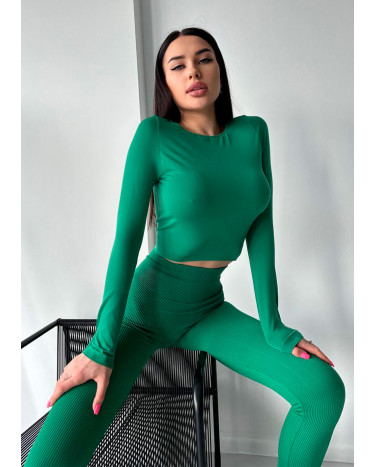 Sportswear Кроп Топ з Довгим Рукавом Зелений Green