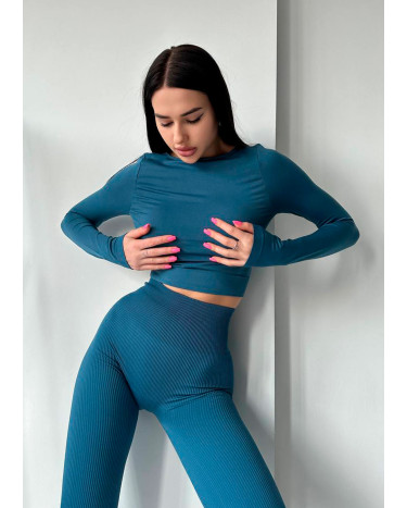 Sportswear Кроп Топ з Довгим Рукавом Сапфіровий Green