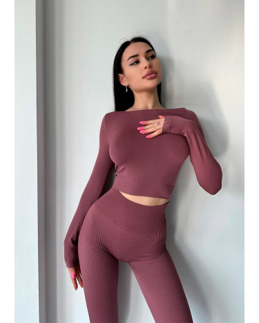 Sportswear Кроп Топ з Довгим Рукавом Марун Burgundy
