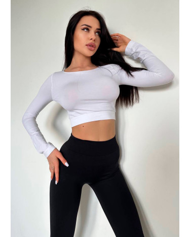 Sportswear Кроп Топ з Довгим Рукавом Білий White