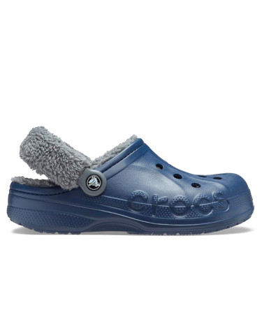 Сабо Crocs Baya Lined Fuzz Strap Navy Grey Cиній, Сірий