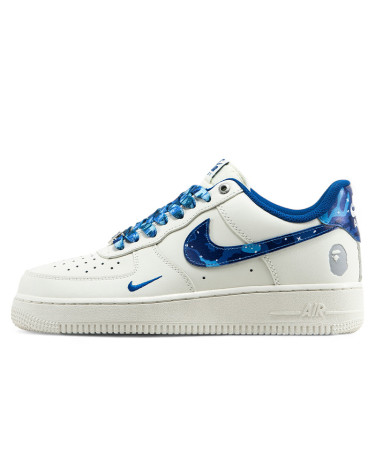 Кроссовки Nike Air Force 1 Low x BAPE White Blue Белый/синий