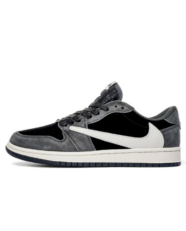 Кросівки Jordan Retro 1 Low x Fragment x Trawis Scott Чорний/сірий