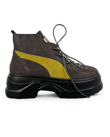 Sneakers Puma Spring Boots Brown Yellow Black Brown