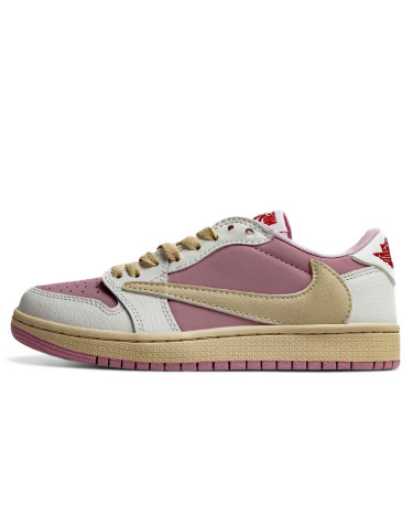 Sneakers Jordan 1 Low x Travis Scott Pink White Beige White/pink