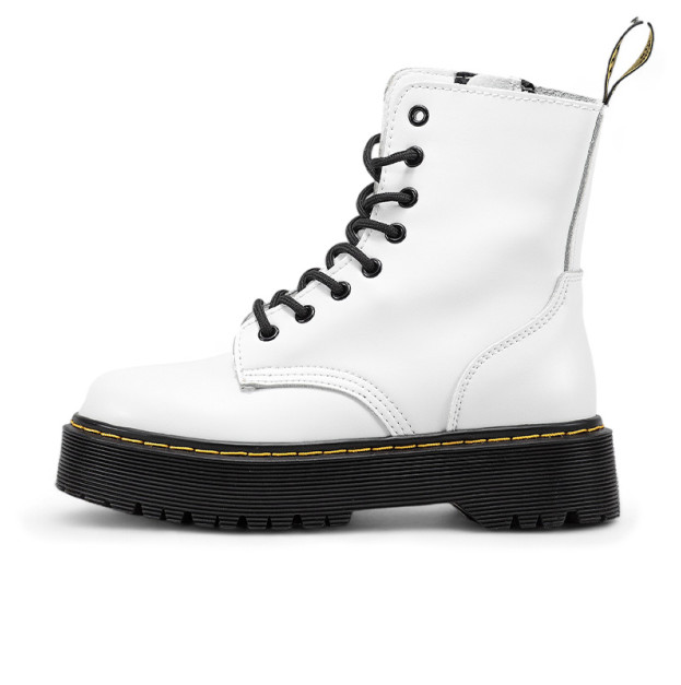 Dr. Martens Jadon Smooth Leather Boots Zip White