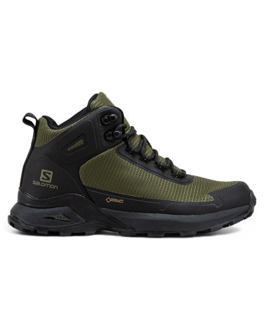 Трекінгові черевики Salomon Cross Hike Gore-Tex Khaki Black З ХУТРОМ Оливковий