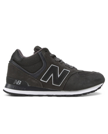 Кросівки New Balance 574 High Grey Black White З ХУТРОМ Чорний/сірий