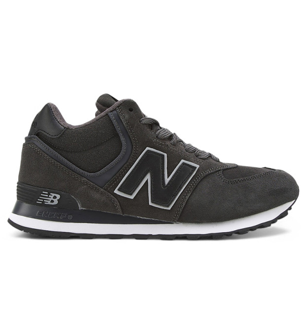 New Balance 574 High Grey Black White З ХУТРОМ